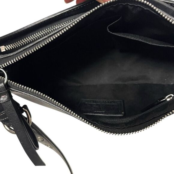 COACH Payton Crossbody in Signature Canvas Black Gray - Picture 8 of 12